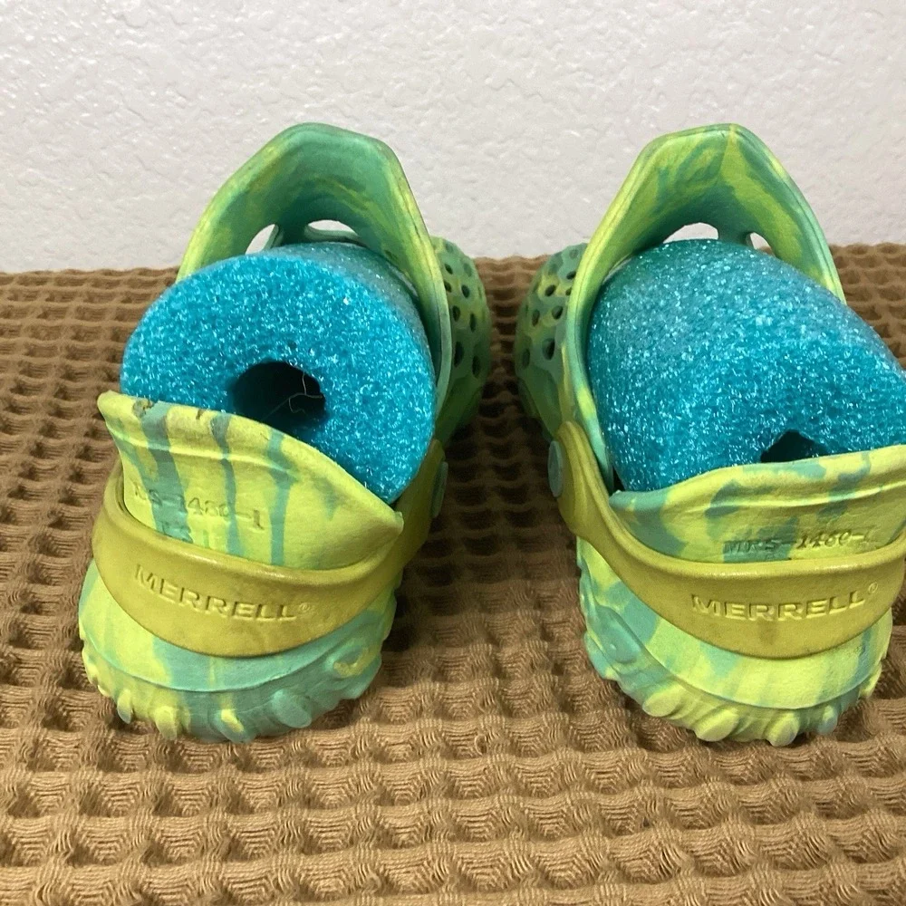 MERRELL Hydro Moc Clogs Big Kids Sz 1 Green MRS-1480-K'S Water Shoes